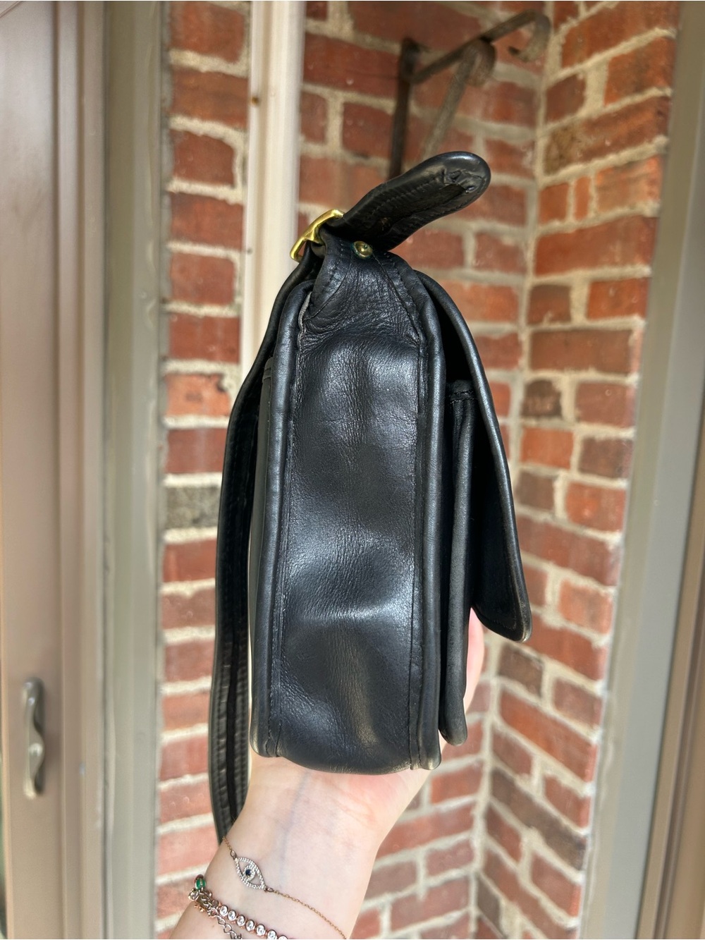 Vintage coach pocket bag style 9875 black leather crossbody turnlock retro y2k - Picture 3 of 10